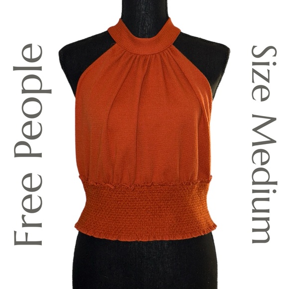 Free People - Chic Halter Top in Rust - Size Medium - Picture 2 of 11